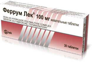 ФЕРРУМ ЛЕК таблетки 100мг N29