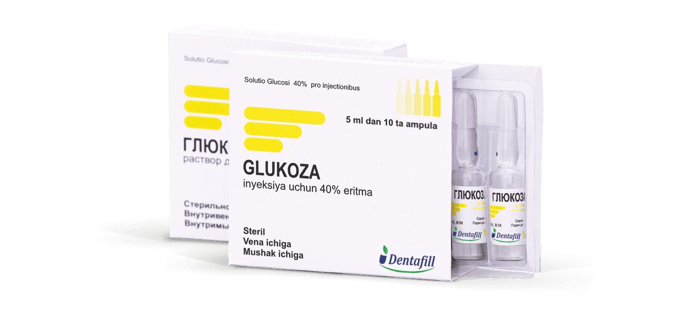 GLYUKOZA inyeksiya uchun eritma 5ml