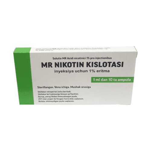 НИКОТИНОВАЯ КИСЛОТА раствор 1 мл 1% N10 от УЗХИМФАРМ