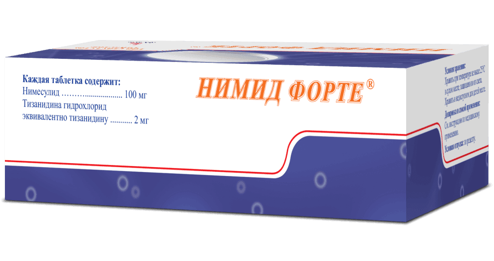 NIMID FORTE tabletkalari 100mg/2mg N100