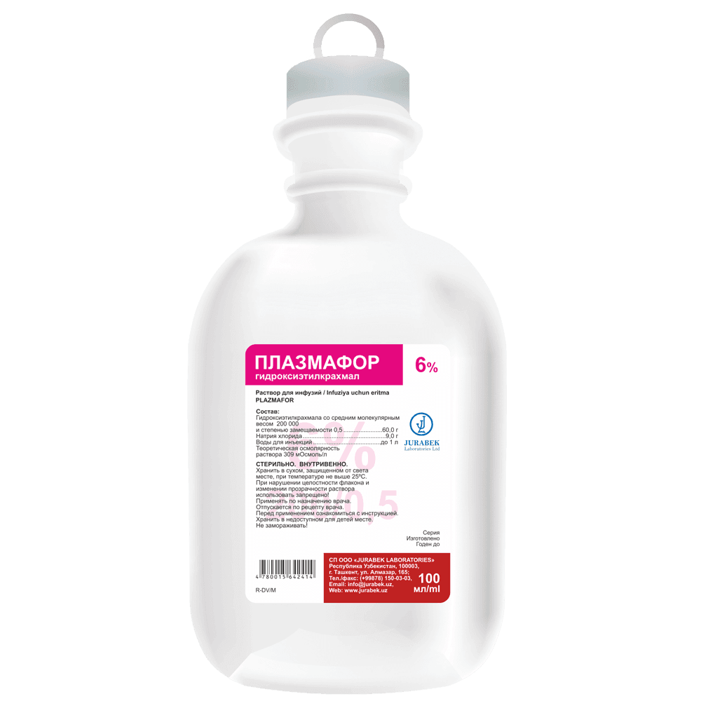 PLAZMAFOR infuziya uchun eritma 100ml 10%