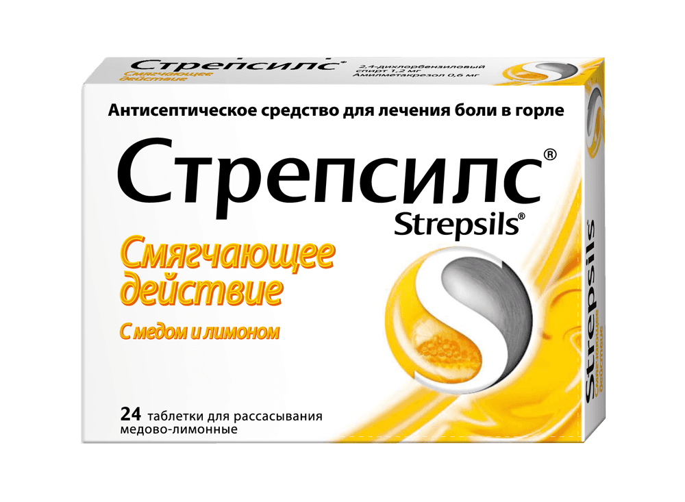 STREPSILS  so vkusom meda i limona N24