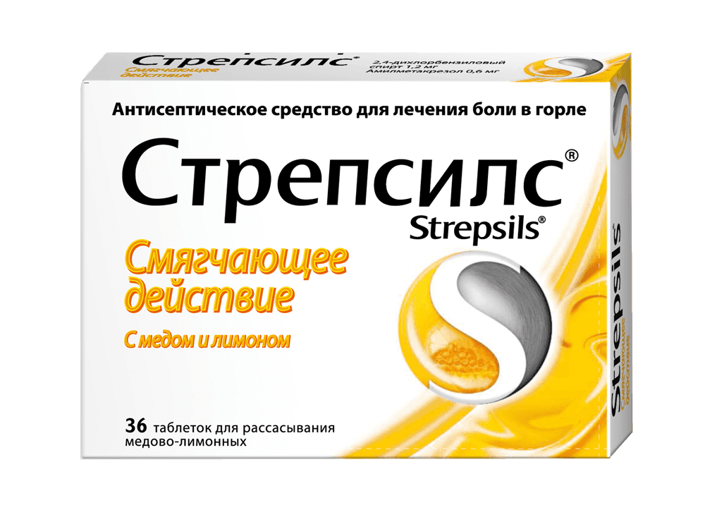 STREPSILS tabletkalari so vkusom meda i limona N36