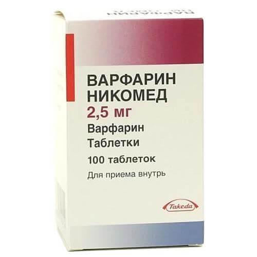 VARFARIN tabletkalari 2,5mg N100