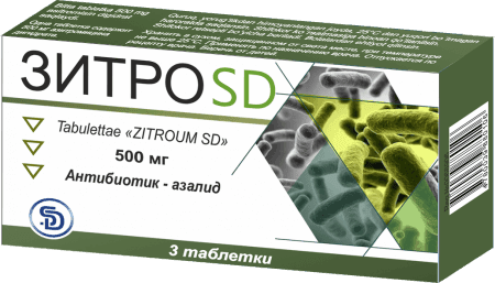 ZITRO SD tabletkalari 500mg N3