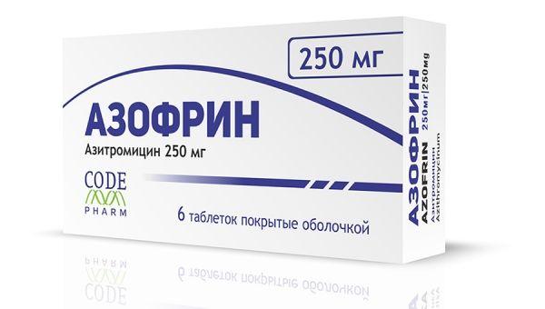 AZOFRIN tabletkalari 250mg N6
